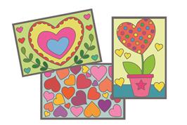 3 cartes à gratter + grattoir - Cœurs tendresse