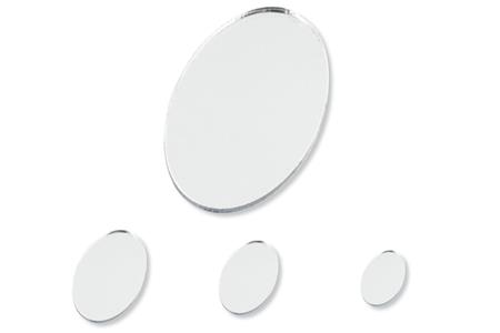 Set de 8 miroirs ovales auto-adhésifs en acrylique, tailles assorties 