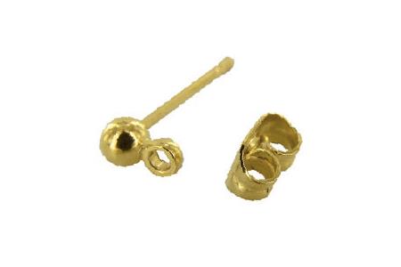 10 boucles d'oreille tiges dorées